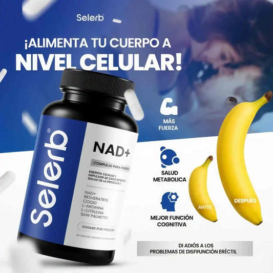 SELERB NAD+ 60 cápsulas | Recupera tu potencia y energía en la cama, en 8 semanas.
